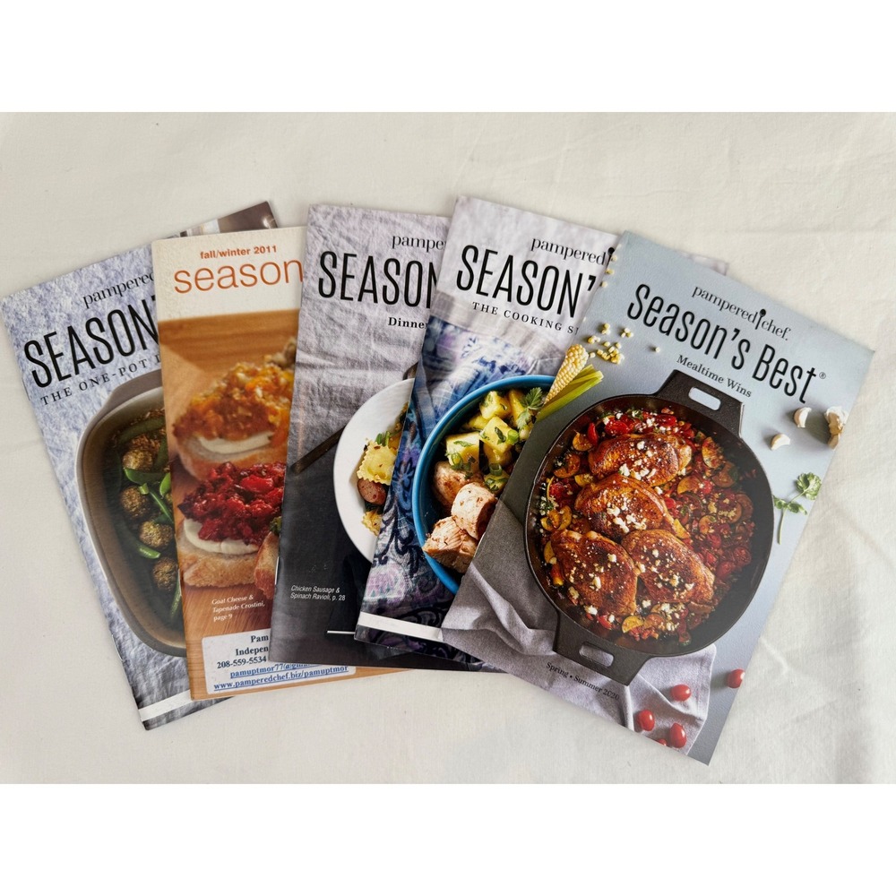 Pampered Chef Season's Best Recipe Booklets Lot of 5 Cookbooks 2011-2020 Mixed